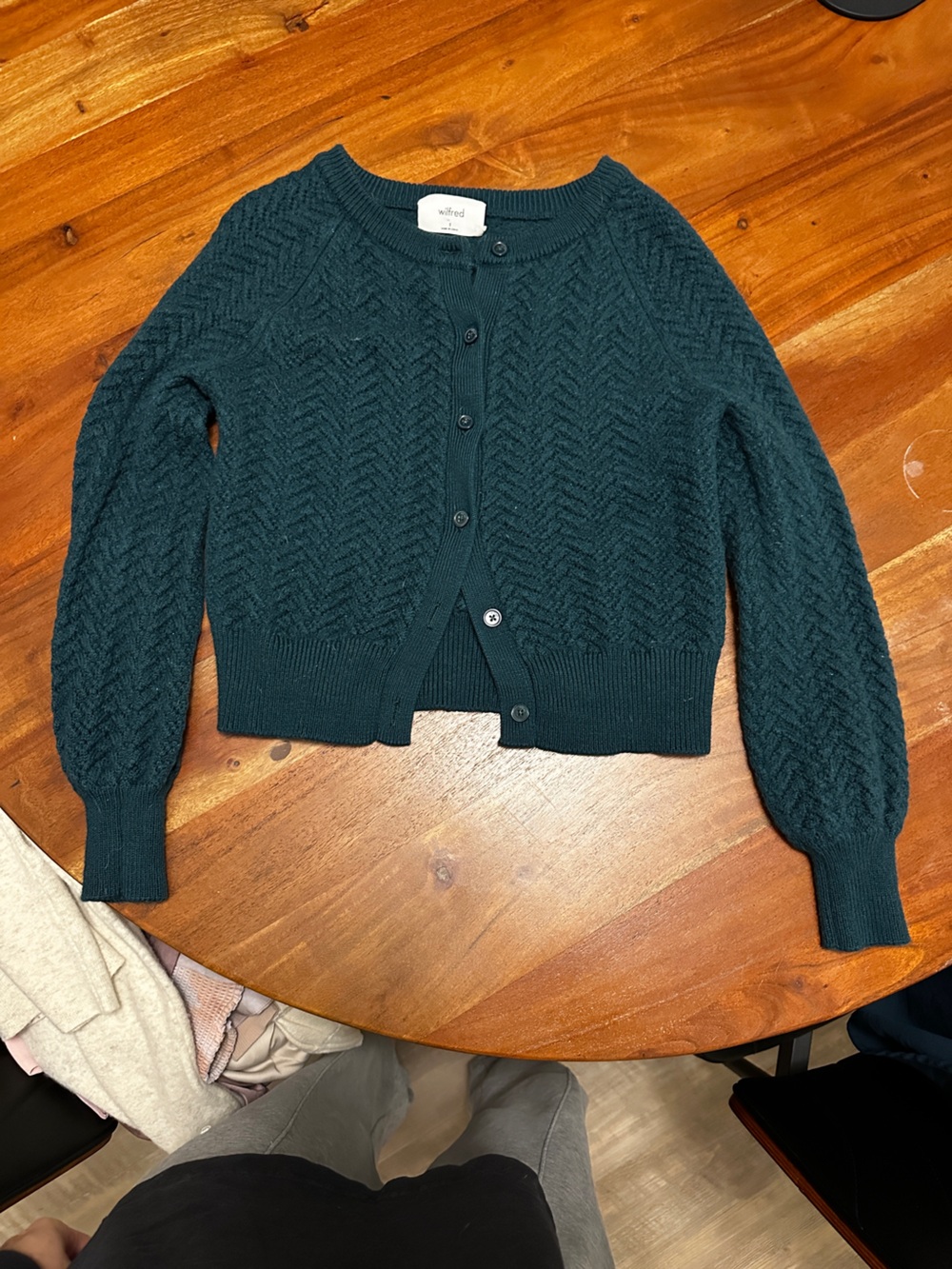 Wilfred Teal Textured Button-Front Cardigan